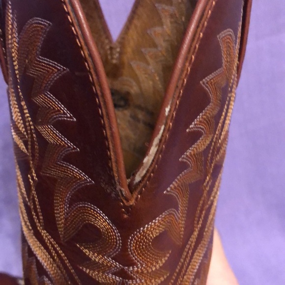 Used Women’s Justin AQHA Mesquite Cowhide Boots Size 9B. Brown - Picture 16 of 16